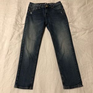 CLEARANCE 7FAM Girls Josefina Boyfriend Cropped Size 10 Skinny Jeans